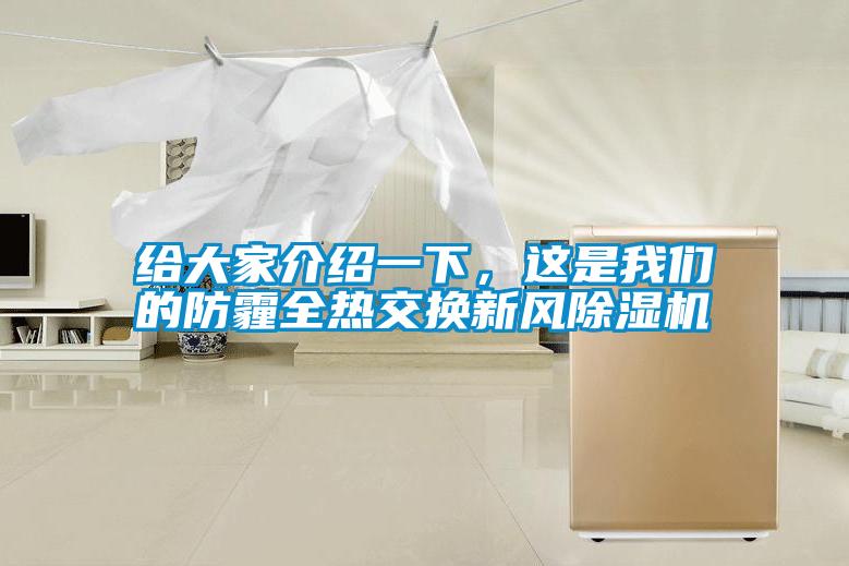 給大家介紹一下，這是我們的防霾全熱交換新風除濕機
