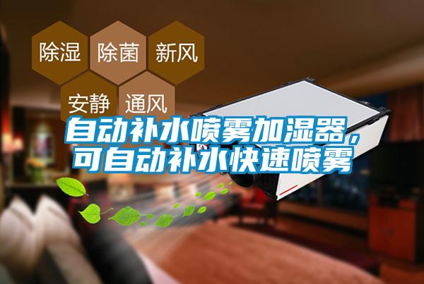 自動補水噴霧加濕器，可自動補水快速噴霧