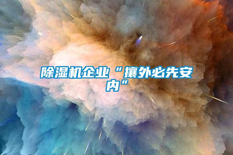 除濕機企業“攘外必先安內”
