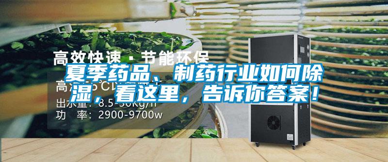 夏季藥品、制藥行業如何除濕，看這里，告訴你答案！