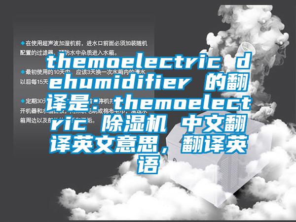 themoelectric dehumidifier 的翻譯是：themoelectric 除濕機 中文翻譯英文意思，翻譯英語