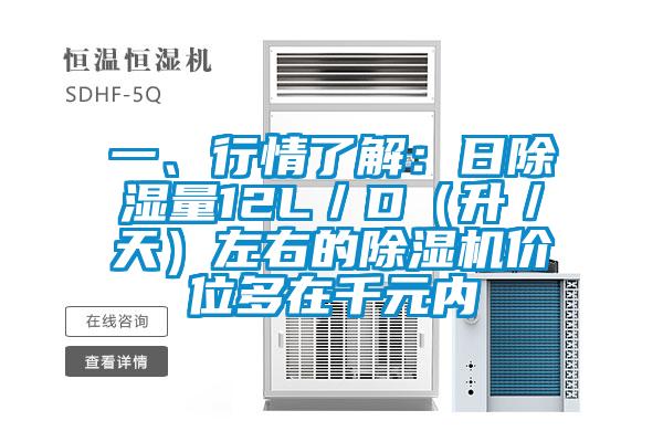 一、行情了解：日除濕量12L／D（升／天）左右的除濕機價位多在千元內