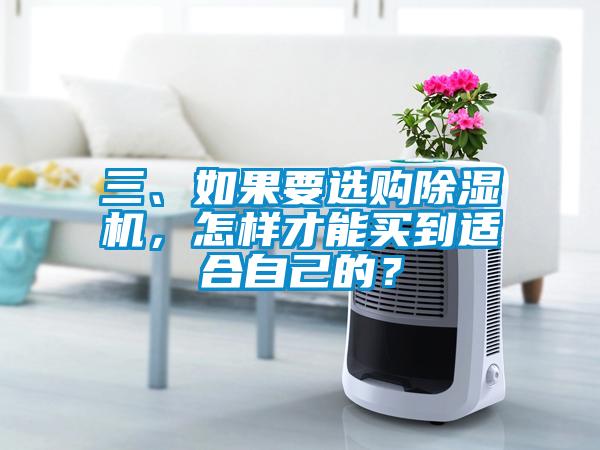 三、如果要選購除濕機，怎樣才能買到適合自己的？