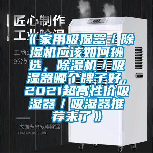 《家用吸濕器／除濕機應該如何挑選，除濕機／吸濕器哪個牌子好，2021超高性價吸濕器／吸濕器推薦來了》