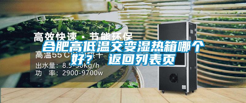 合肥高低溫交變濕熱箱哪個好？ 返回列表頁