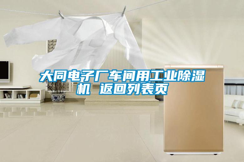 大同電子廠車間用工業除濕機 返回列表頁