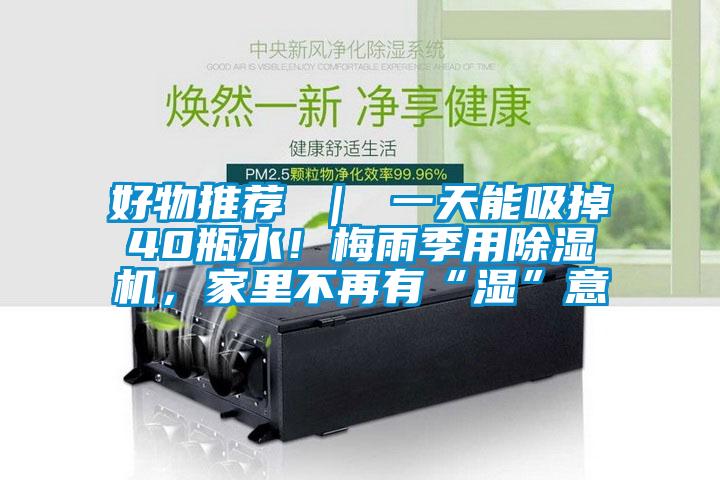 好物推薦 ｜ 一天能吸掉40瓶水！梅雨季用除濕機，家里不再有“濕”意