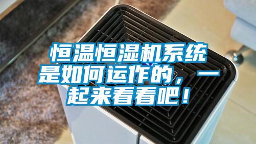 恒溫恒濕機系統是如何運作的，一起來看看吧！