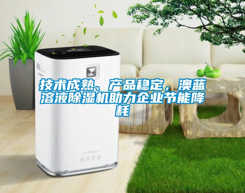 技術成熟、產品穩定，澳藍溶液除濕機助力企業節能降耗