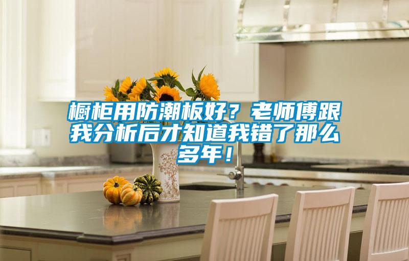 櫥柜用防潮板好？老師傅跟我分析后才知道我錯了那么多年！