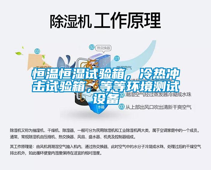 恒溫恒濕試驗箱，冷熱沖擊試驗箱，等等環境測試設備
