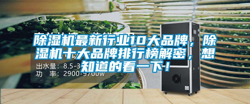 除濕機最新行業10大品牌，除濕機十大品牌排行榜解密，想知道的看一下！