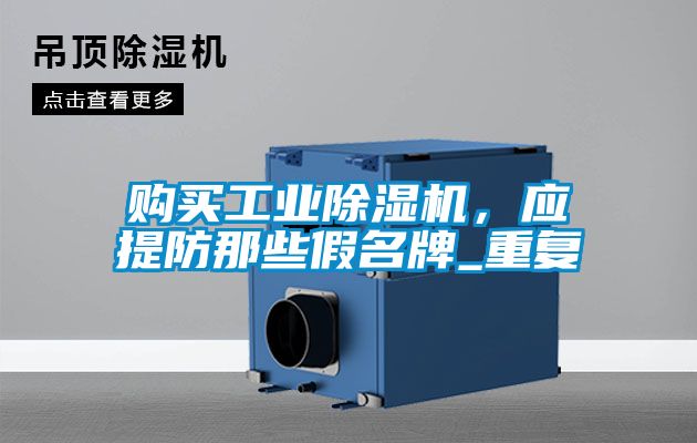 購買工業除濕機，應提防那些假名牌_重復