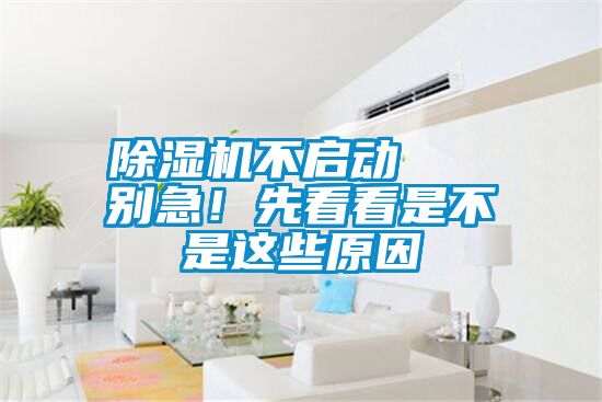 除濕機不啟動   別急！先看看是不是這些原因